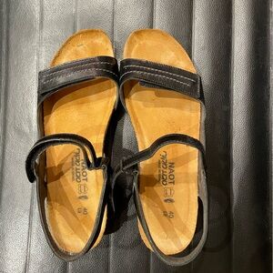 NAOT Wand Black Nubuck Sandal | Size 40 | US 9